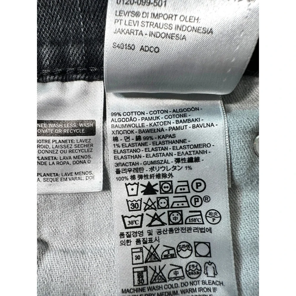 Levi's 569 Jeans Mens W38 L32 Black-Grey Loose Straight Denim Skater Streetwear